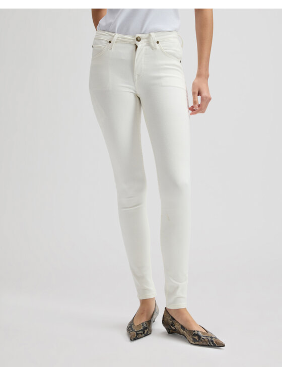 Lee Lee Jeansy SCARLETT HIGH Biały Skinny Fit