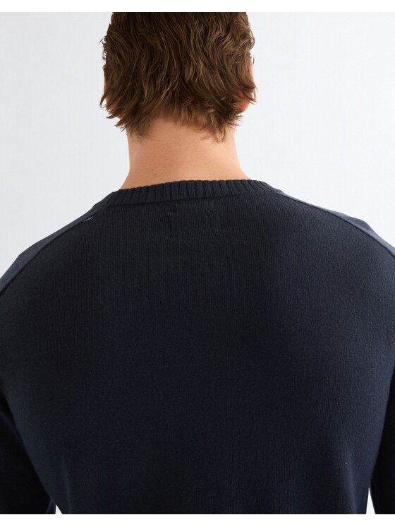 Wrangler Wrangler Sweter CREW NECK KNIT Niebieski Regular Fit