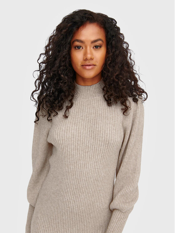 ONLY ONLY Kötött ruha Katia 15232502 Bézs Comfort Fit