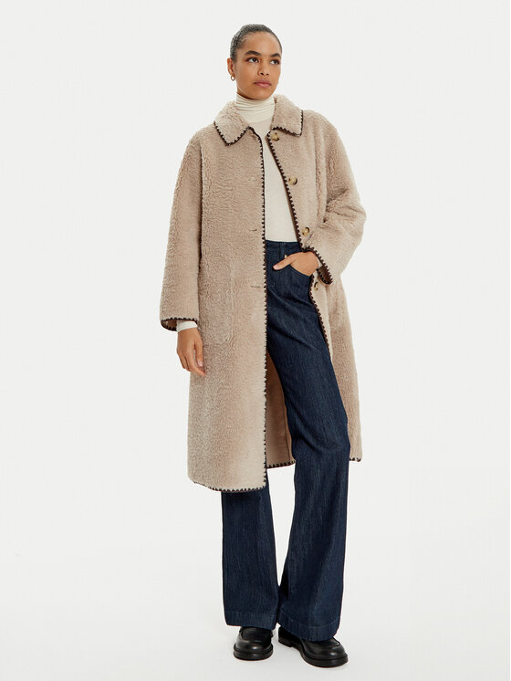 OUI OUI Kevad-sügis mantel 88948 Beež Oversize
