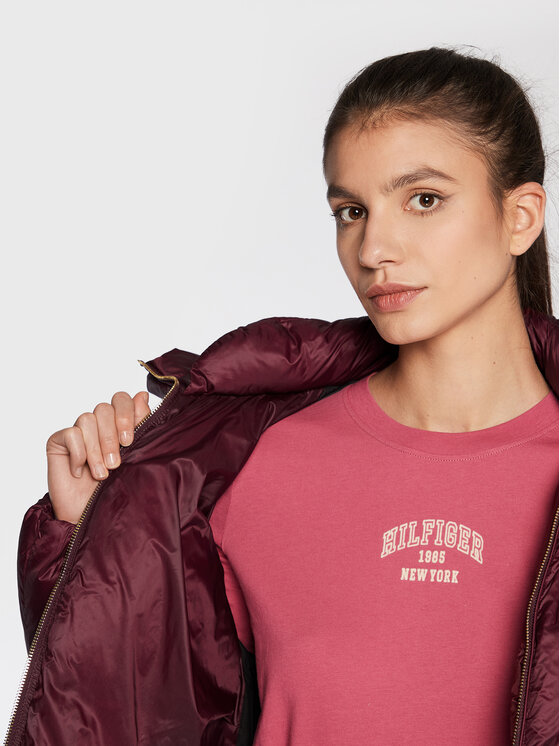 Tommy Hilfiger Tommy Hilfiger Kurtka puchowa Monogram Badge WW0WW37479 Bordowy Regular Fit