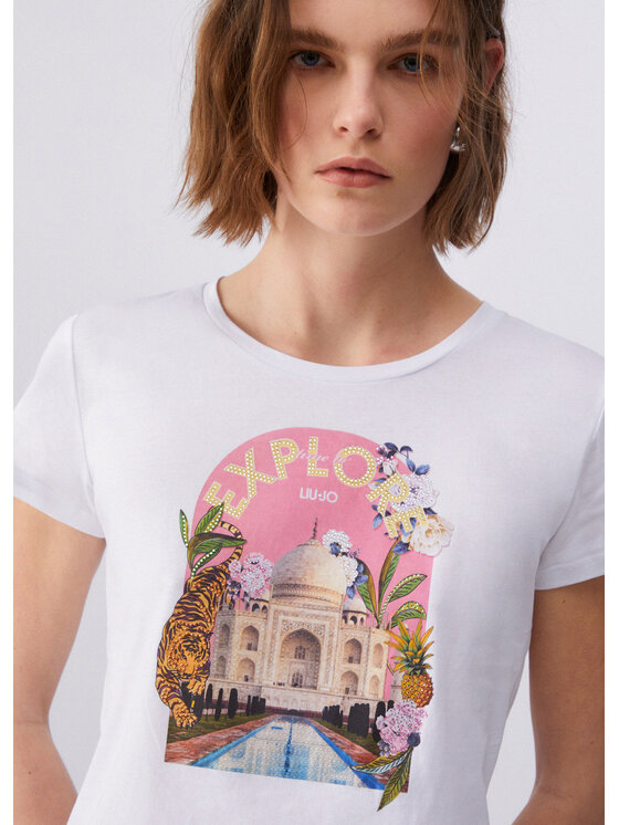 Liu Jo Liu Jo T-shirt WA6476JS923P9453 Bianco Regular Fit