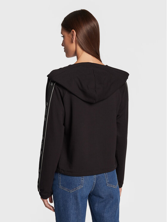 Liu Jo Sport Liu Jo Sport Džemperis ar kapuci TF2153 F0576 Melns Relaxed Fit