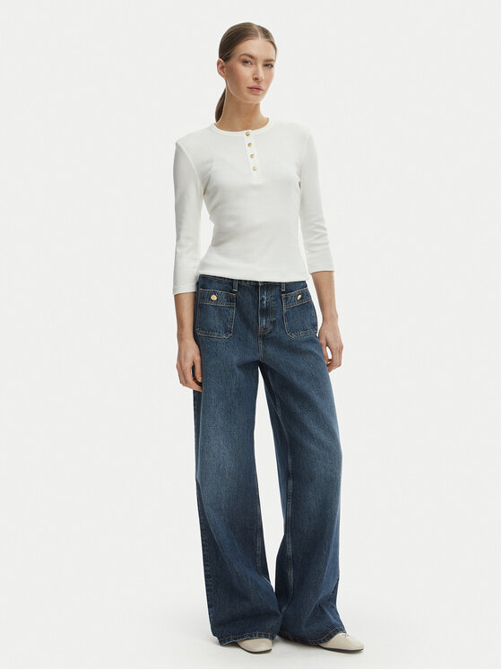 Tommy Hilfiger Tommy Hilfiger Majica WW0WW49629 Écru Slim Fit