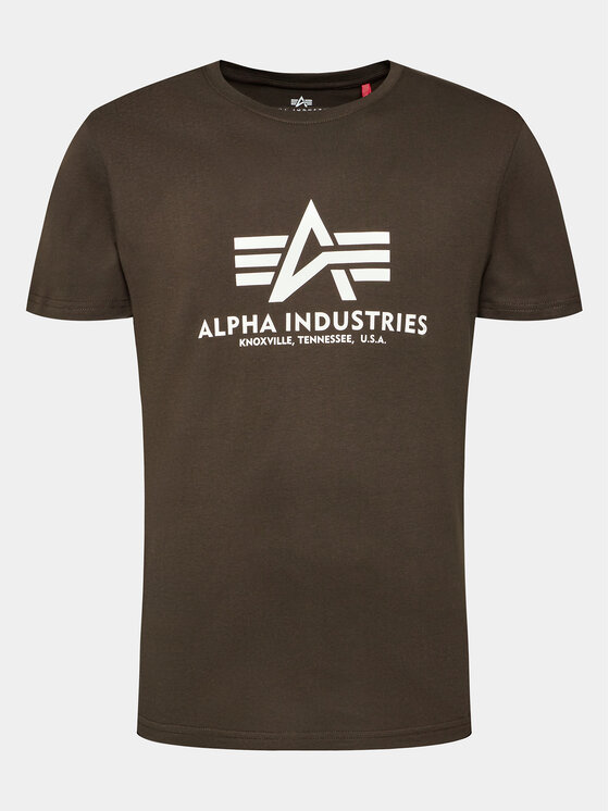 Alpha Industries Alpha Industries Tričko Basic 100501 Zelená Regular Fit