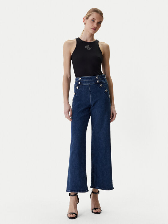 Guess Guess Džínsy W6RA3R D0910 Tmavomodrá Wide Leg