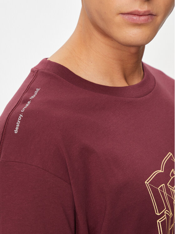 DC DC T-Shirt Rebuild Hss ADYZT05337 Bordó Regular Fit