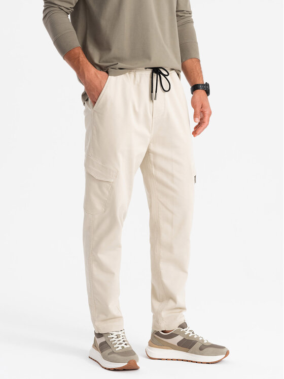 Ombre Ombre Joggery OM-PAJO-0199 Beżowy Regular Fit