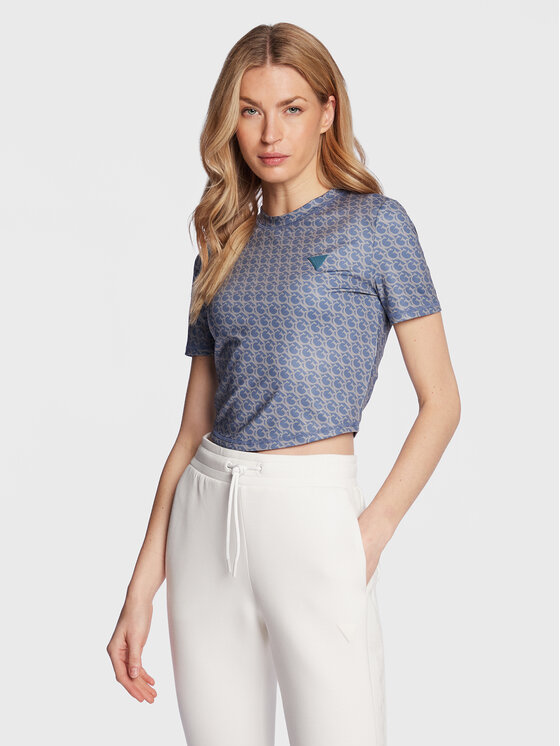 Guess Guess T-Shirt V3GP18 MC03W Granatowy Regular Fit