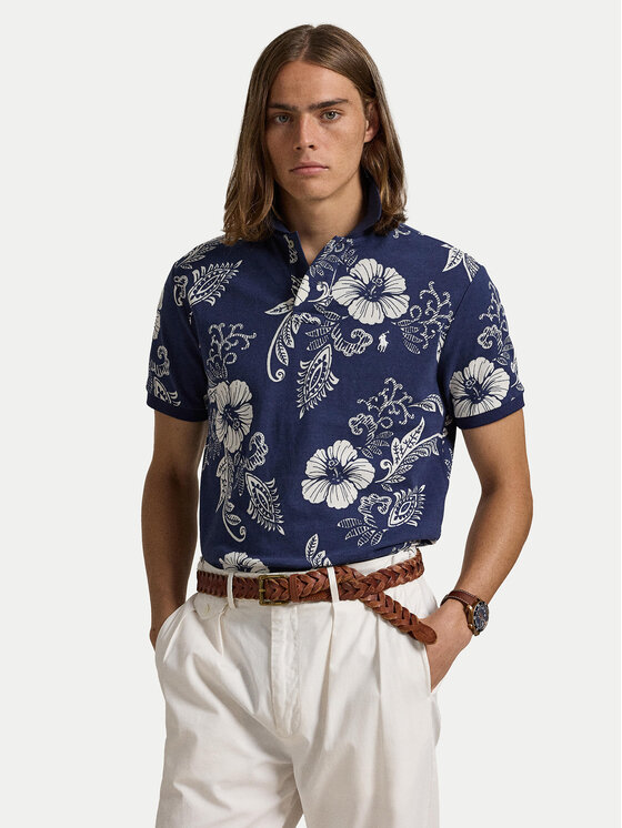 Polo Ralph Lauren Polo 710956684001 Blu scuro Custom Slim Fit, taglia : M