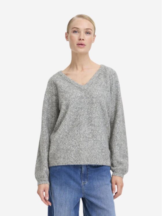 b.young b.young Πουλόβερ Maglia byomea vneck jumper Γκρι Regular Fit
