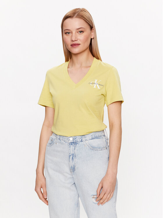 Calvin Klein Jeans Tricou J20J221429 Galben Regular Fit