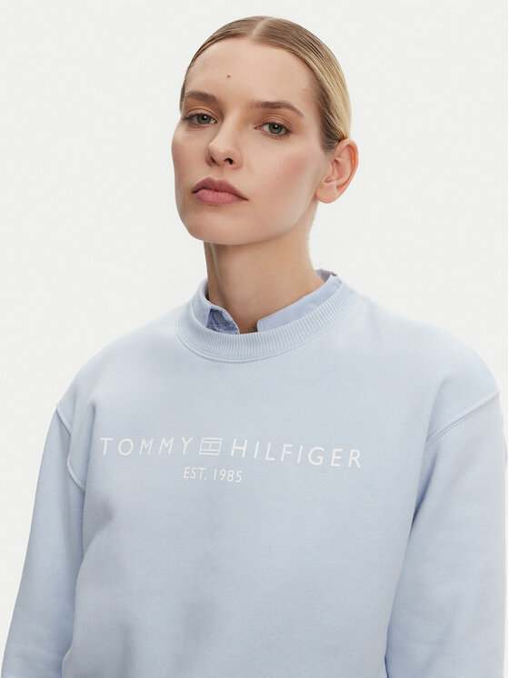 Tommy Hilfiger Tommy Hilfiger Majica dugih rukava WW0WW39791 Svijetloplava Relaxed Fit