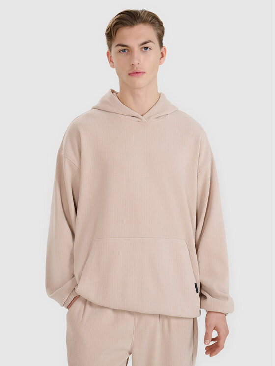 4F 4F Bluza MIDSHOP TEXTILE Beżowy Oversize