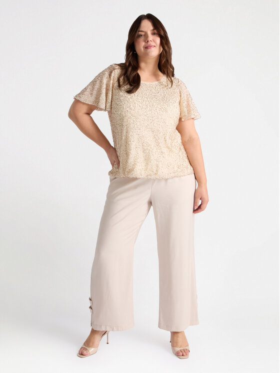 Fiorella Rubino Fiorella Rubino T-Shirt G223L008528N002 Złoty Boxy Fit