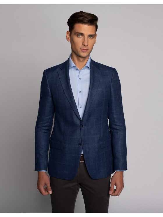 Borgio Borgio Marynarka camerino Niebieski Slim Fit