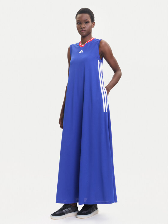 adidas adidas Vsakodnevna obleka Tiro Cut 3-Stripes Soft Mesh JW6819 Modra Regular Fit