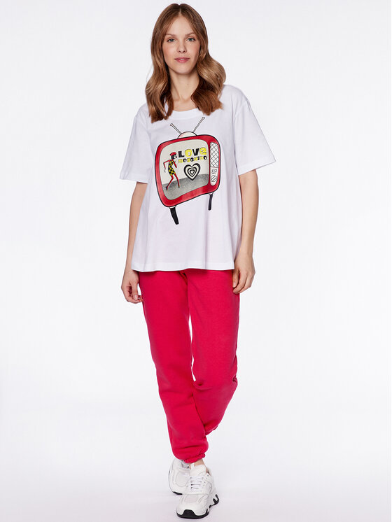 LOVE MOSCHINO LOVE MOSCHINO Tricou W4H8301M 3876 Alb Relaxed Fit