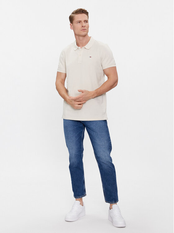 Tommy Jeans Tommy Jeans Polo DM0DM18312 Beżowy Slim Fit