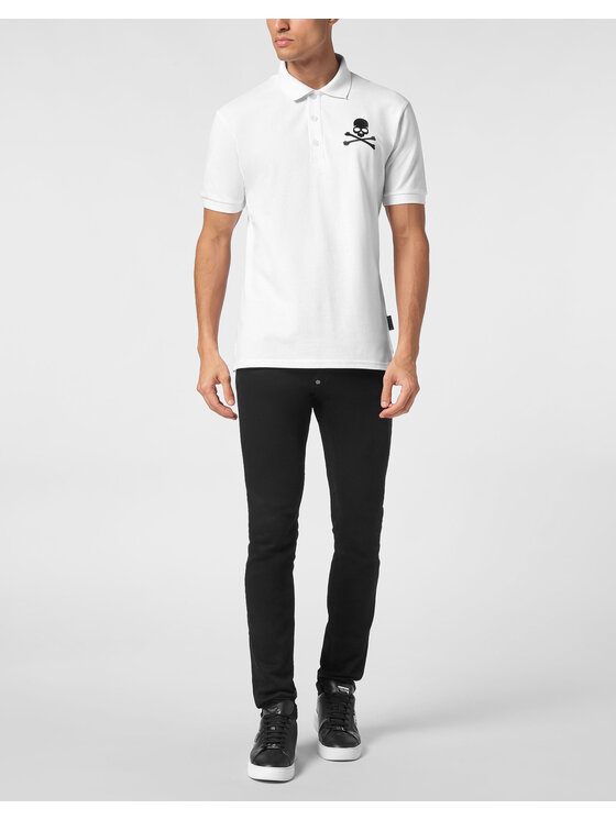 PHILIPP PLEIN PHILIPP PLEIN Polokošile 9407 Bílá Slim Fit