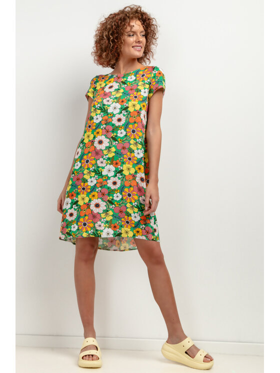 Tessita Tessita Sukienka letnia SUKIENKA_T409_4_XS Zielony Relaxed Fit