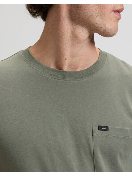 Lee Lee T-Shirt ULTIMATE POCKET TEE Zielony Slim Fit