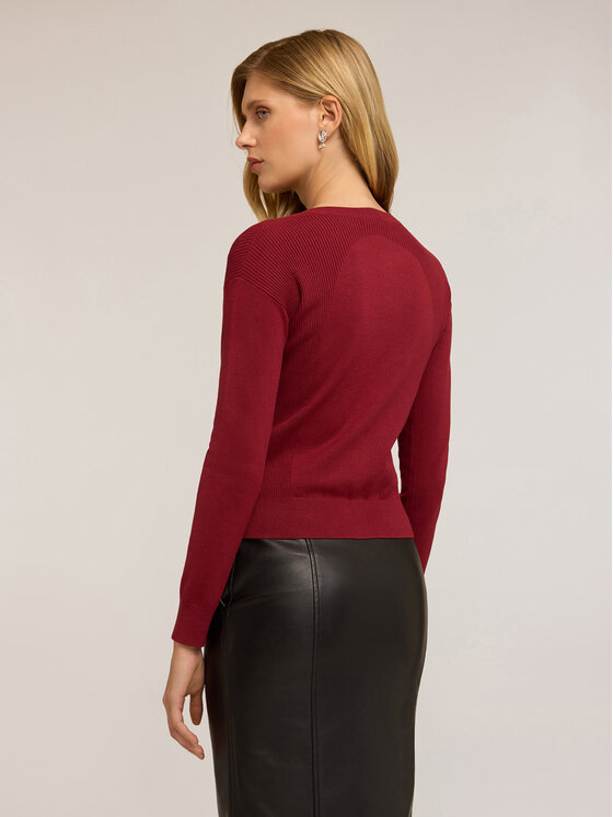Motivi Motivi Sweter M363W003524N036 Bordowy Regular Fit