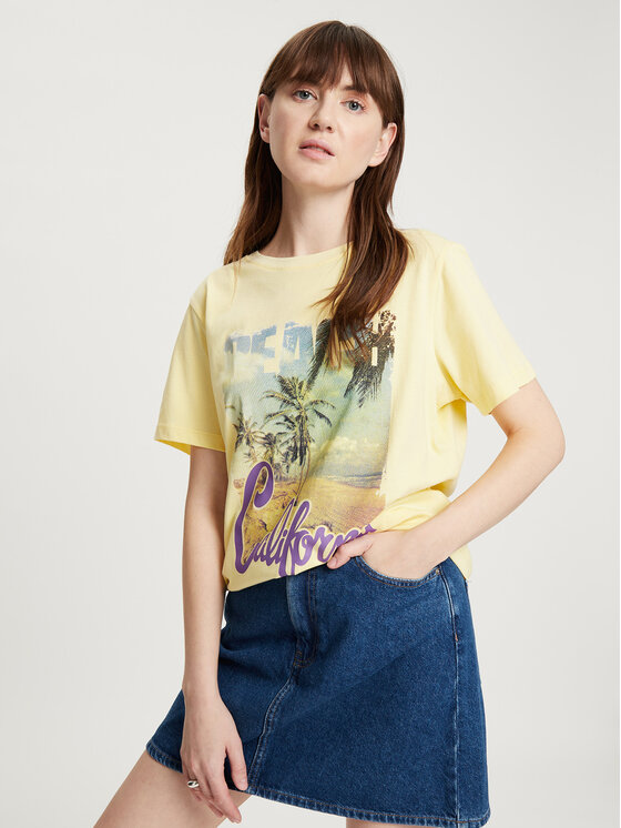 Cross Jeans Cross Jeans T-Shirt 56059-011 Żółty Regular Fit