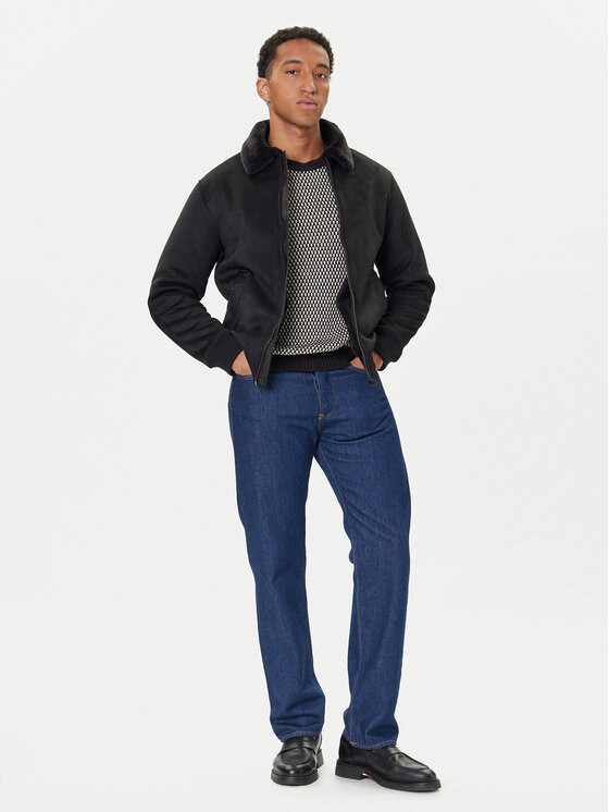 Guess Guess Куртка зі штучної шкіри M5BL43 W2302 Чорний Regular Fit