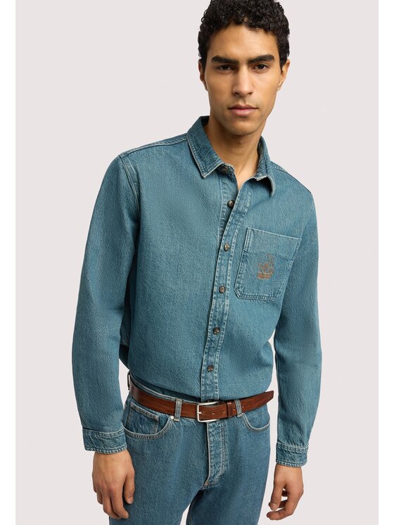 Trussardi Trussardi Koszula 54038100024N0DK Turkusowy Regular Fit