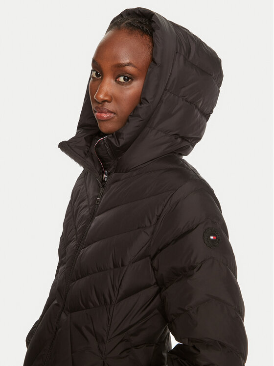 Tommy Hilfiger Tommy Hilfiger Пухено яке Chevron WW0WW42622 Черен Regular Fit