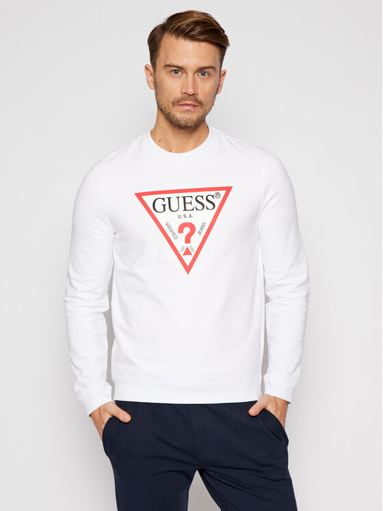 Guess Guess Суитшърт M0BQ37 K7ON1 Бял Slim Fit
