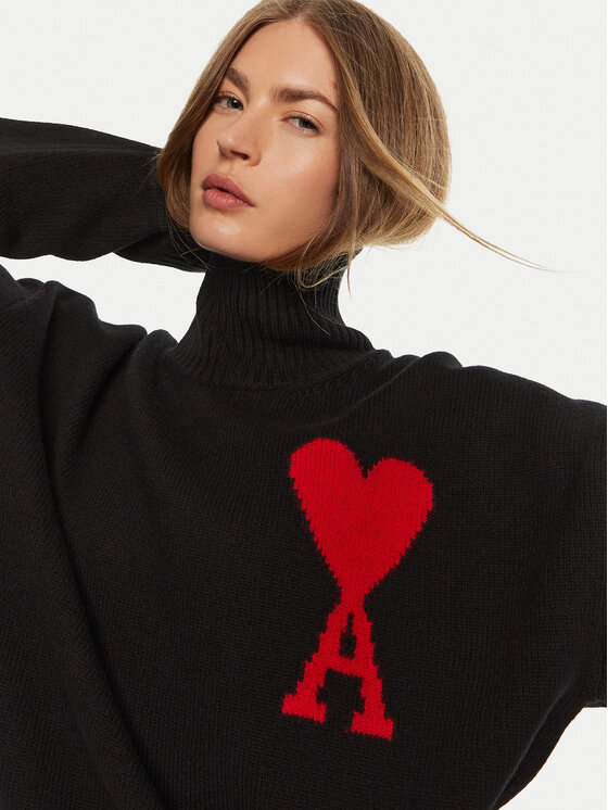 AMI Paris AMI PARIS Dolčevita BFUKS402018 Crna Regular Fit