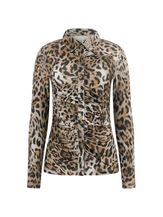 Guess Guess Koszula 142215 Brązowy Classic Fit