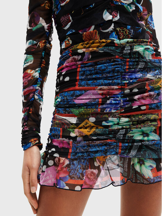 Desigual Desigual Мини пола MONSIEUR CHRISTIAN LACROIX Party 22WWFK04 Цветен Slim Fit
