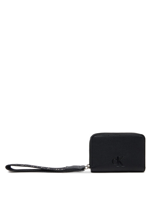 Női Kis női pénztárca Calvin Klein Jeans, Fekete, Ultralight Md Zip W/ Wristlet LV04K1024G