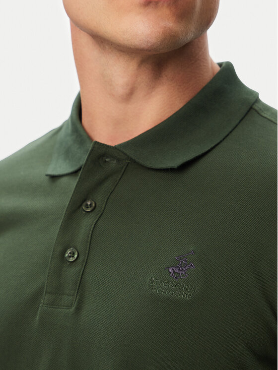 Beverly Hills Polo Club Beverly Hills Polo Club Polo P-SS26M-P424125BTGR Zielony ciemny Regular Fit