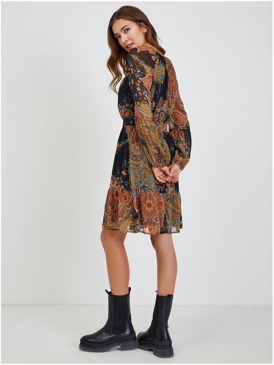 Orsay Orsay Sukienka 442278-142000__38 Brązowy Regular Fit
