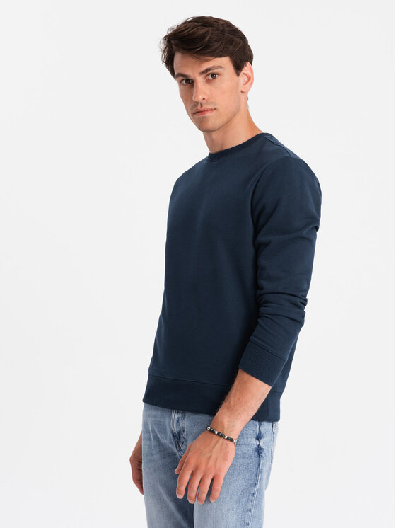 Ombre Ombre Mikina OM-SSBN-0159 Tmavomodrá Regular Fit