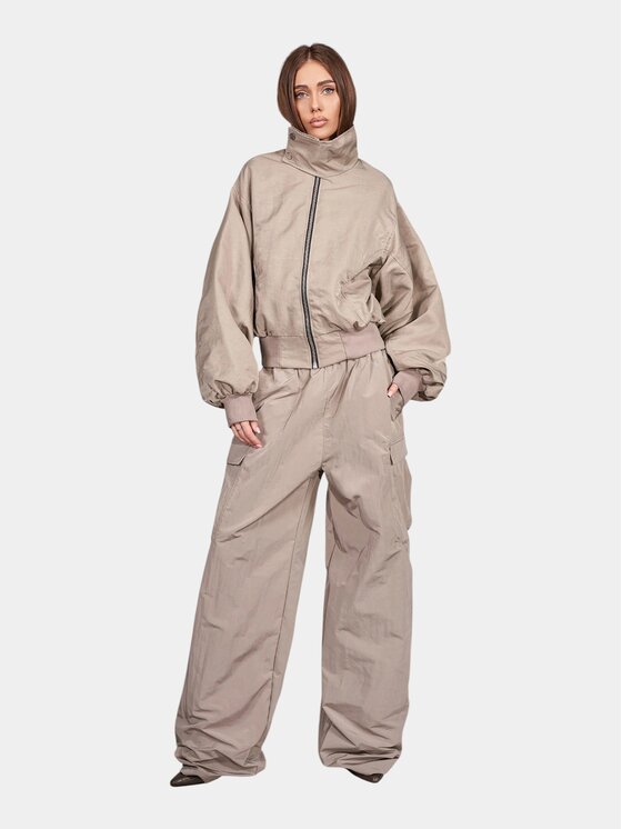 MADE BY SOCIETY MADE BY SOCIETY Spodnie materiałowe Sova Tool - P27710 Beżowy Basic Fit