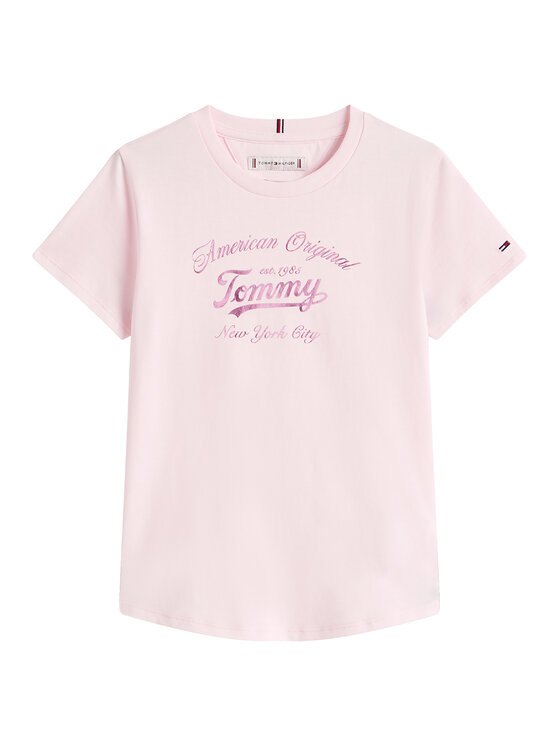 Tommy Hilfiger Tommy Hilfiger Тишърт Script KG0KG08636 Розов Regular Fit