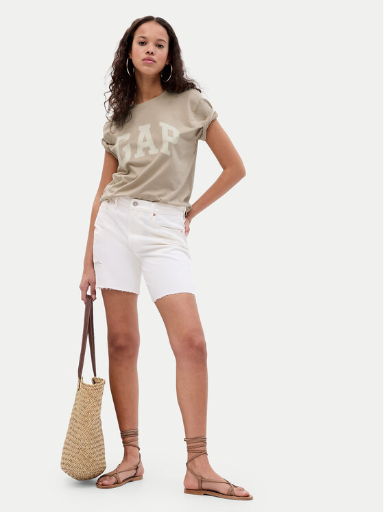 Gap Gap Marškinėliai 663921-01 Smėlio Regular Fit