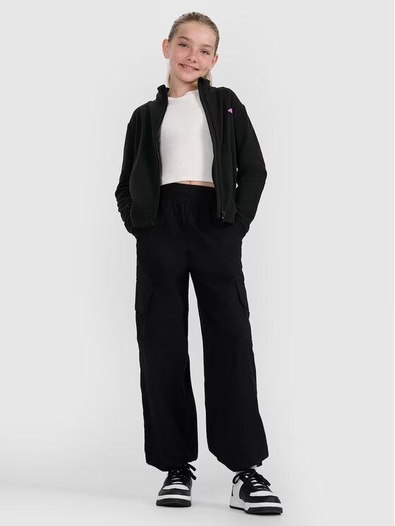 4F 4F Bluza BASIC+ Czarny Slim Fit