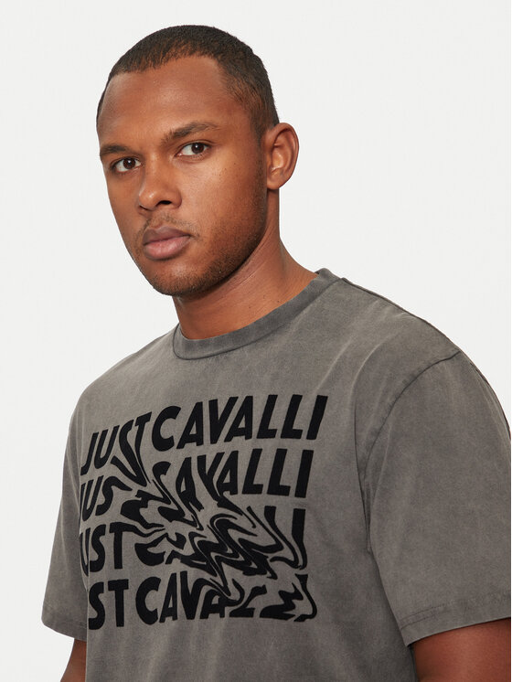 Just Cavalli Just Cavalli T-krekls 77OAHC05 Melns Regular Fit