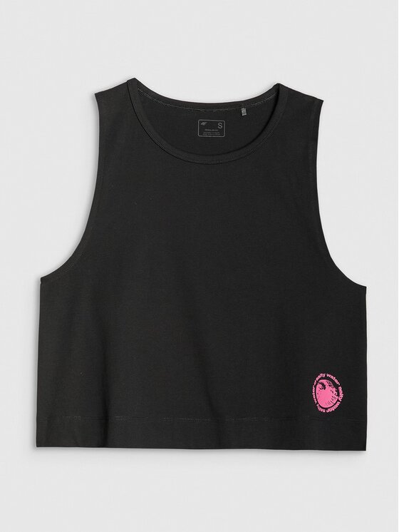 4F 4F Top 4FWSS25TSLEF118-20S Czarny Regular Fit