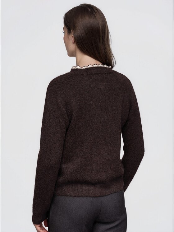 Ombre Ombre Svetr OW-SW-E0042 Hnědá Regular Fit