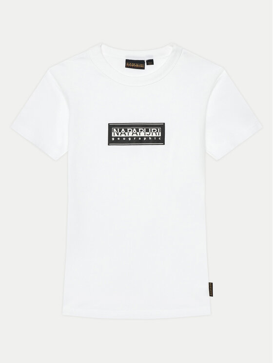 Napapijri T-shirt Chamois NP0A4HYL S Bianco Regular Fit, taglia : 12Y