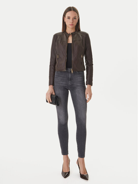Guess Guess Geacă din imitație de piele W6GL09 W1834 Maro Regular Fit