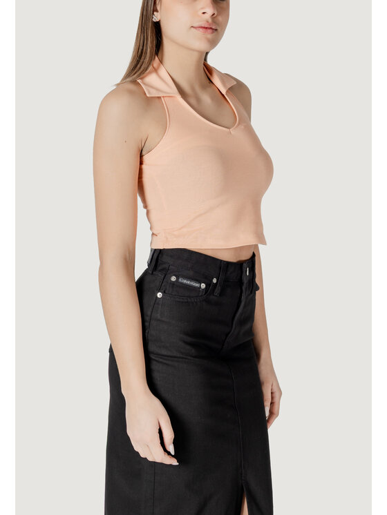 Calvin Klein Jeans Calvin Klein Jeans T-shirt HALTERNECK POLO COLLAR TOP Rosa To Fit