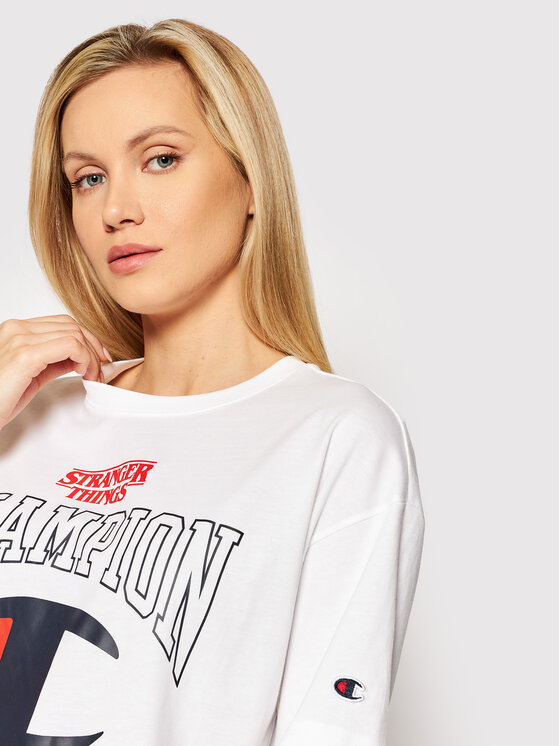 Champion Champion Majica Unisex STRANGER THINGS Logo 217757 Bela Custom Fit